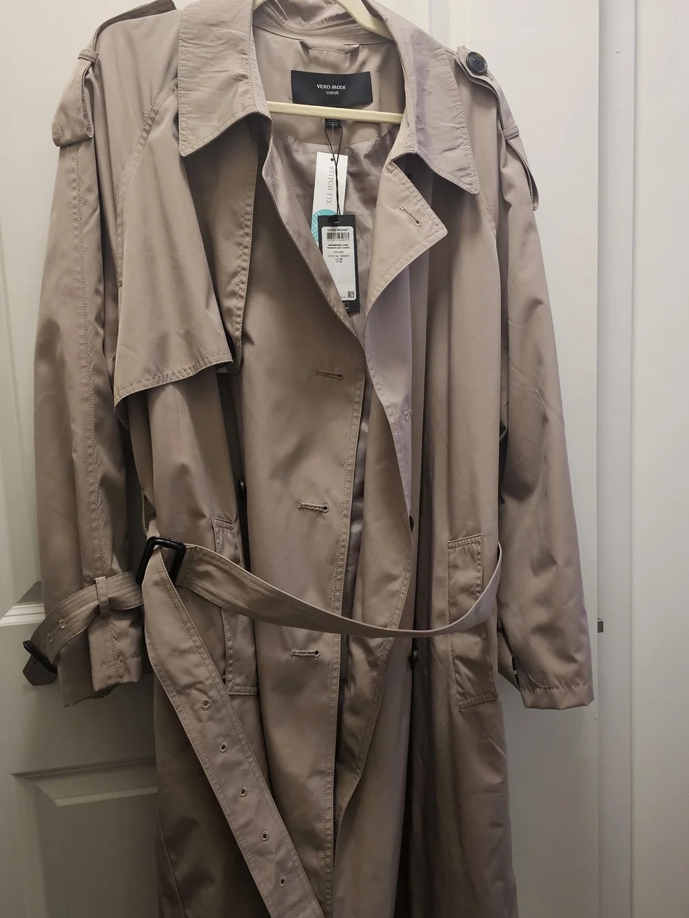 Vero Moda Beige/Taupe Long Trench Coat with Belt